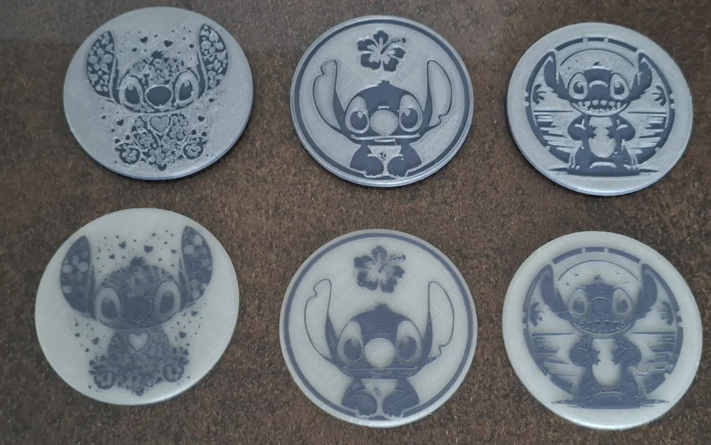 Đế lót ly Stitch / Những tấm bảng tròn nhỏ - Fan Art - Image 5