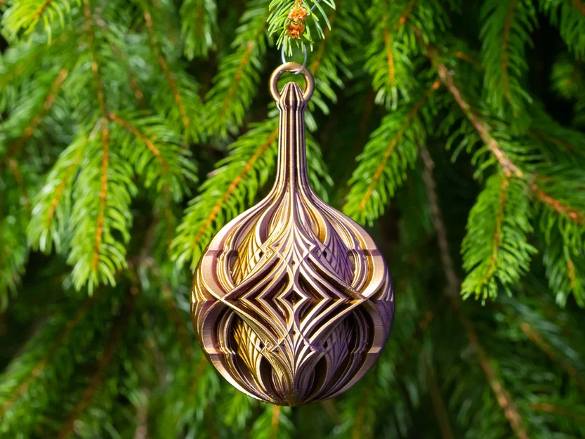 Quả cầu Giáng sinh với họa tiết hình thoi đan xen - Image 1