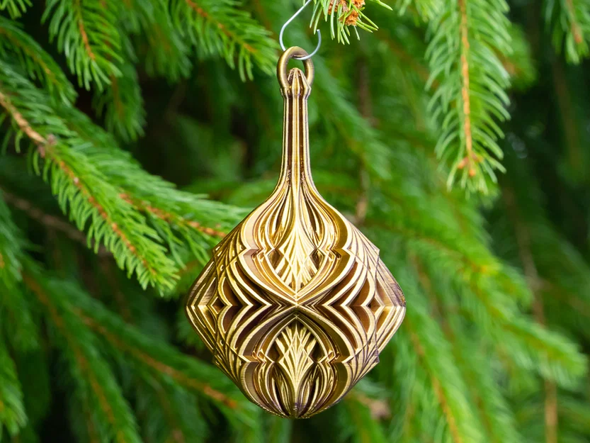 Quả cầu Giáng sinh với họa tiết hình thoi đan xen - Image 2