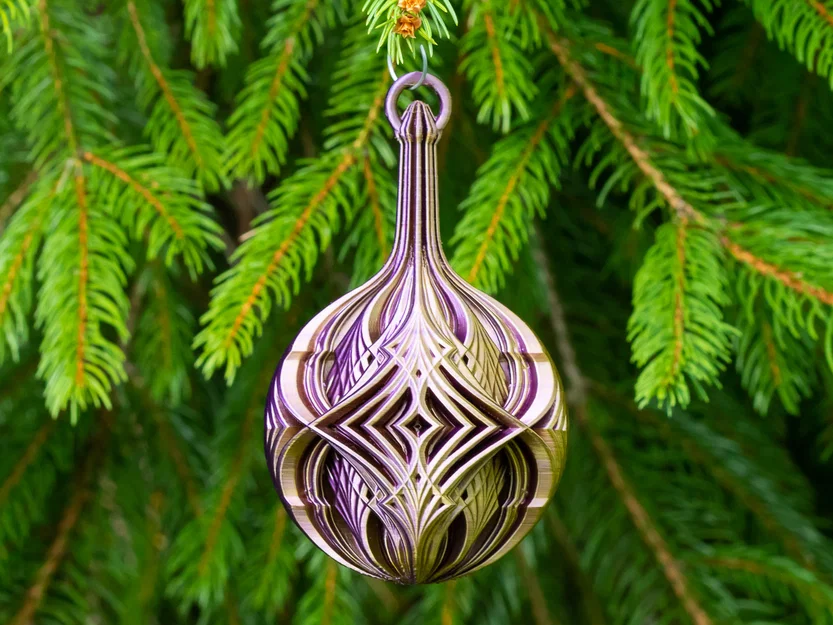 Quả cầu Giáng sinh với họa tiết hình thoi đan xen - Image 3