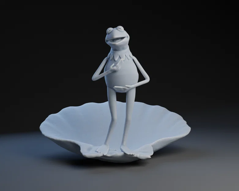 Mô hình 3D Botticelli Birth of Kermit độc đáo để trang trí - Image 1