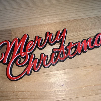 Bảng hiệu Merry Christmas 3D trang trí Giáng sinh độc đáo
