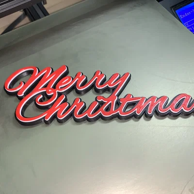 Bảng hiệu Merry Christmas 3D trang trí Giáng sinh độc đáo