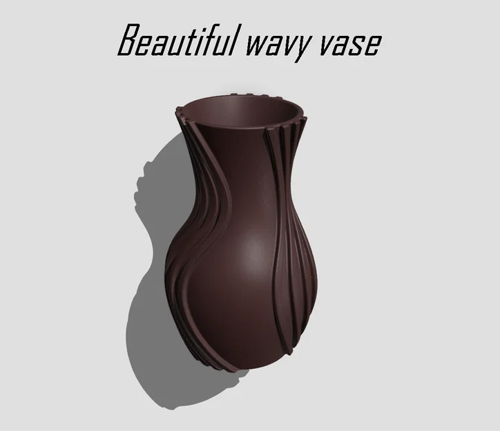 Lọ hoa Wavy Vase in 3D thiết kế hiện đại, độc đáo - Image 1