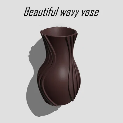 Lọ hoa Wavy Vase in 3D thiết kế hiện đại, độc đáo