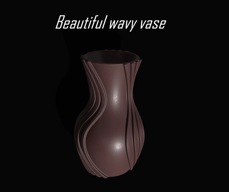 Lọ hoa Wavy Vase in 3D thiết kế hiện đại, độc đáo - Image 3