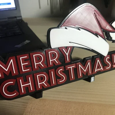 Bảng hiệu "Merry Christmas" kèm chân đế rời