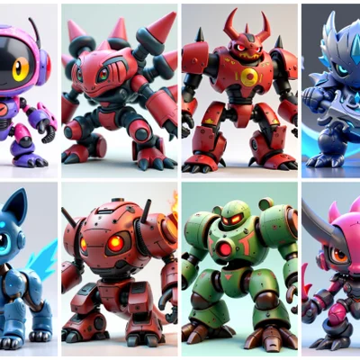Bộ sưu tập mô hình Mecha Robots in 3D cực ngầu