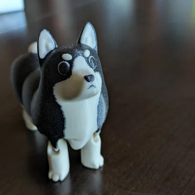 Mô hình chú chó Corgi in 3D cử động linh hoạt cho máy đa vật liệu