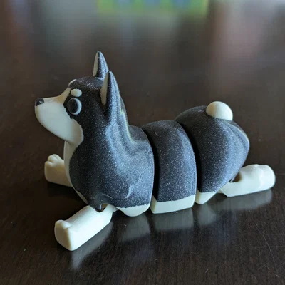 Mô hình chú chó Corgi in 3D cử động linh hoạt cho máy đa vật liệu