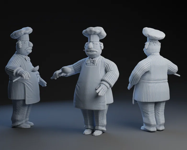 Mô hình 3D nhân vật đầu bếp Swedish Chef cực chất cho fan Muppet - Image 1