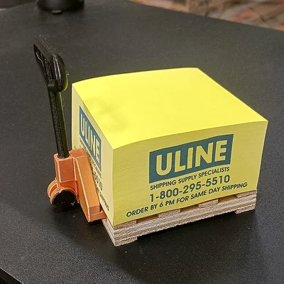 Mô hình xe nâng tay mini cho xấp giấy ghi chú Uline in 3D