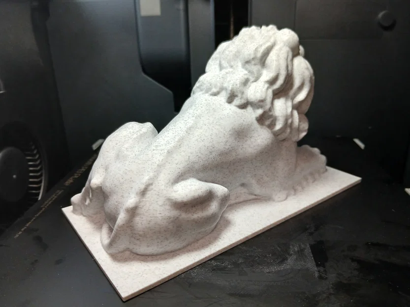 Tượng Sư Tử Vân Đá (Không Cần Support) – Marble Lion (Supportless) - Image 4