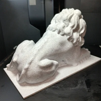 Tượng Sư Tử Vân Đá (Không Cần Support) – Marble Lion (Supportless)