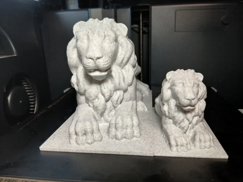 Tượng Sư Tử Vân Đá (Không Cần Support) – Marble Lion (Supportless) - Image 5