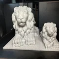 Tượng Sư Tử Vân Đá (Không Cần Support) – Marble Lion (Supportless) - Thumbnail 5