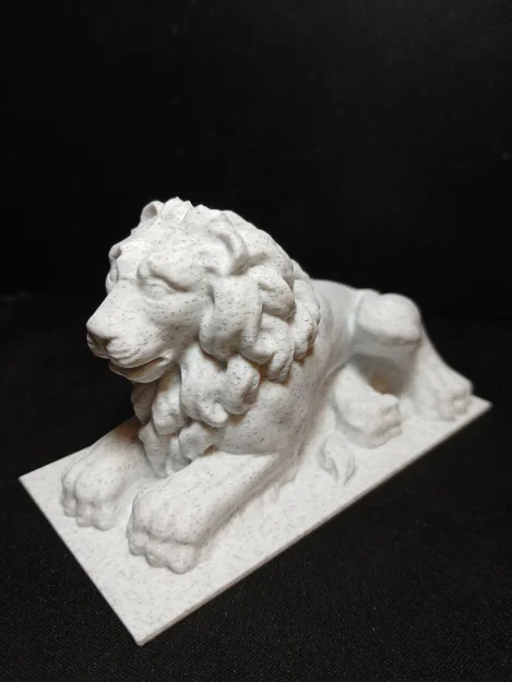Tượng Sư Tử Vân Đá (Không Cần Support) – Marble Lion (Supportless) - Image 6