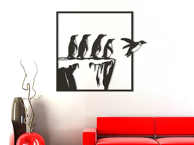 Mô hình trang trí tường 3D chim cánh cụt Just Do It độc đáo - Image 1