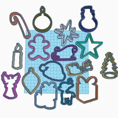 Bộ khuôn cắt bánh quy Giáng sinh (Christmas Cookie Cutters) 3D