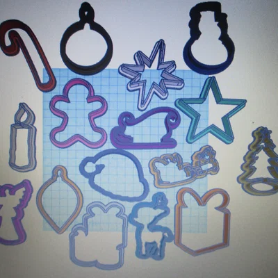 Bộ khuôn cắt bánh quy Giáng sinh (Christmas Cookie Cutters) 3D