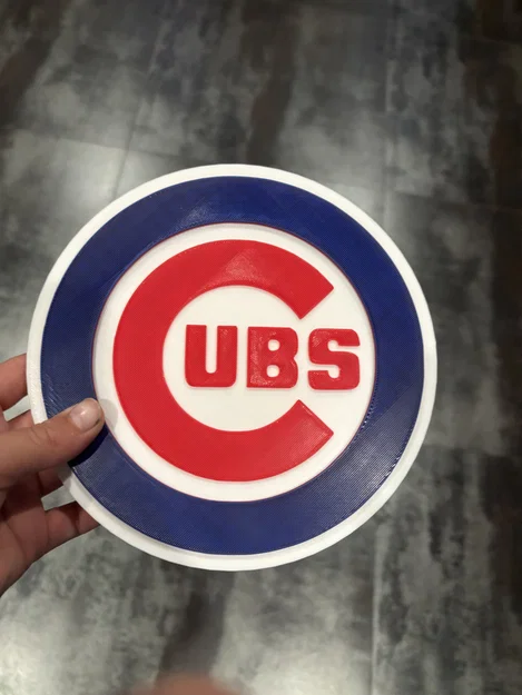 Tranh treo tường Logo Chicago Cubs - In 3 màu với máy 1 đầu đùn - Image 1