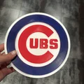 Tranh treo tường Logo Chicago Cubs - In 3 màu với máy 1 đầu đùn - Thumbnail 1