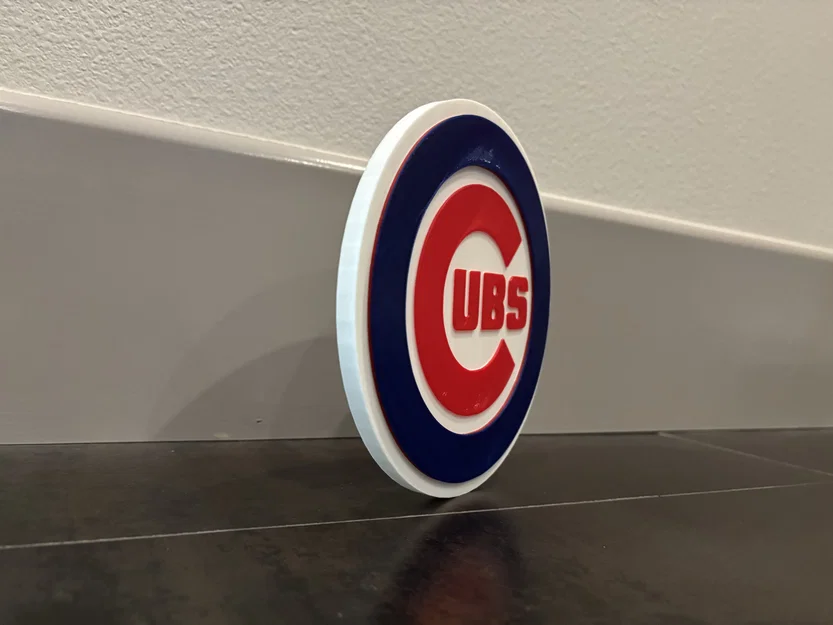 Tranh treo tường Logo Chicago Cubs - In 3 màu với máy 1 đầu đùn - Image 2