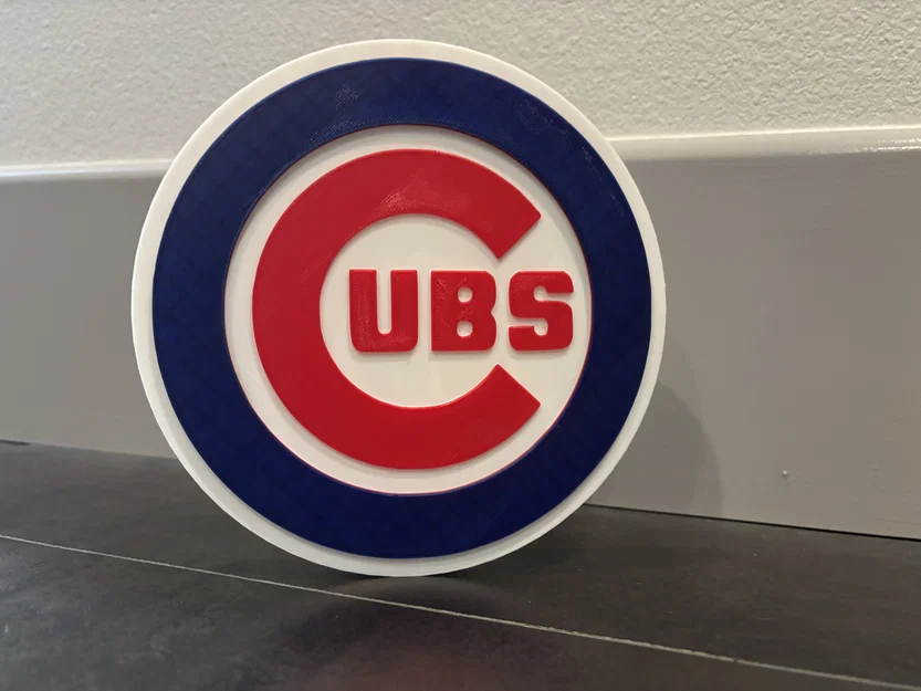 Tranh treo tường Logo Chicago Cubs - In 3 màu với máy 1 đầu đùn - Image 3