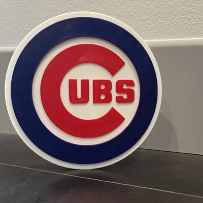 Tranh treo tường Logo Chicago Cubs - In 3 màu với máy 1 đầu đùn