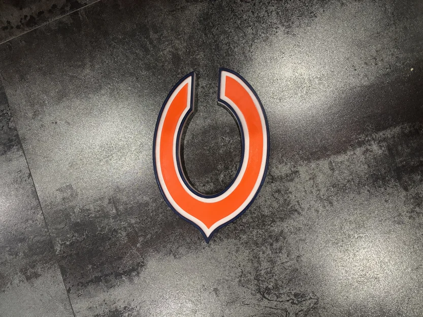 Tranh treo tường logo chữ "C" của Chicago Bears in 3 màu bằng 1 đầu đùn - Image 3