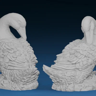 Mô hình chú vịt Mallard cách điệu trang trí 3D ấn tượng