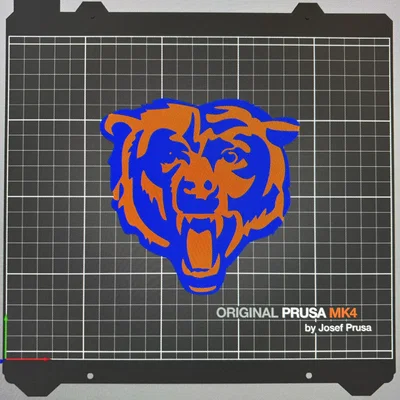 Mô hình logo Chicago Bears 2 màu in một lần duy nhất