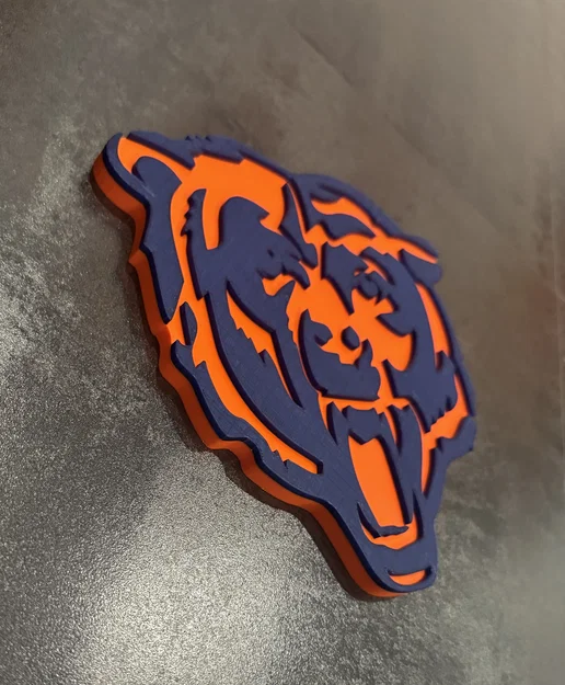 Mô hình logo Chicago Bears 2 màu in một lần duy nhất - Image 3