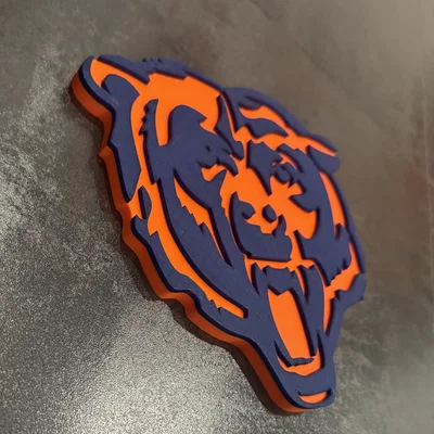 Mô hình logo Chicago Bears 2 màu in một lần duy nhất