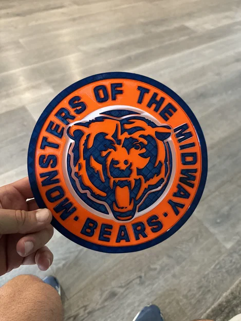 Logo Chicago Bears Monsters of the Midway 3 màu in 1 lần cho máy đầu đùn đơn - Image 1