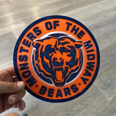 Logo Chicago Bears Monsters of the Midway 3 màu in 1 lần cho máy đầu đùn đơn