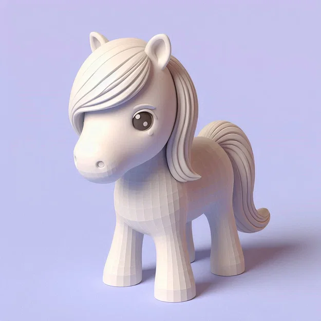 Mô hình chú ngựa Pony 3D dễ thương trang trí bàn học - Image 1
