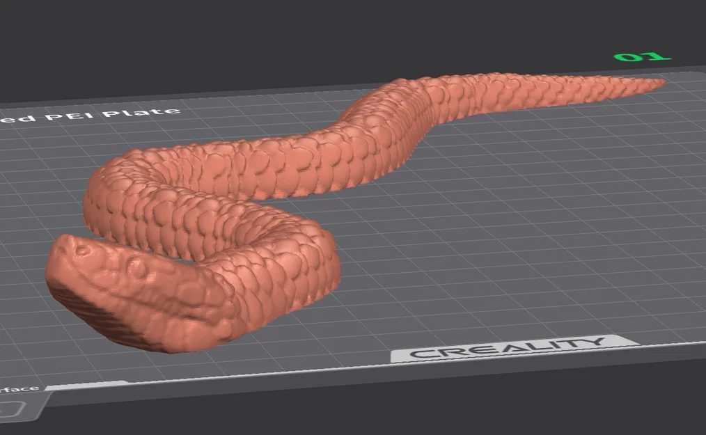 Mô hình rắn Curious Snake in 3D đẹp mắt và dễ in - Image 1