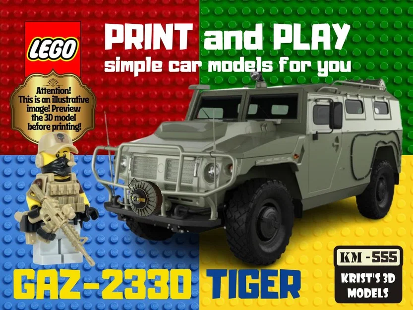 Mô hình xe bọc thép GAZ-2330 Tiger dành cho LEGO - Image 1