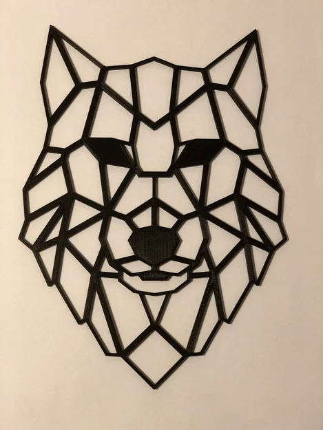 Mẫu tranh treo tường đầu sói phong cách hình học Geometric Wolf - Image 1