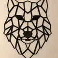 Mẫu tranh treo tường đầu sói phong cách hình học Geometric Wolf - Thumbnail 1