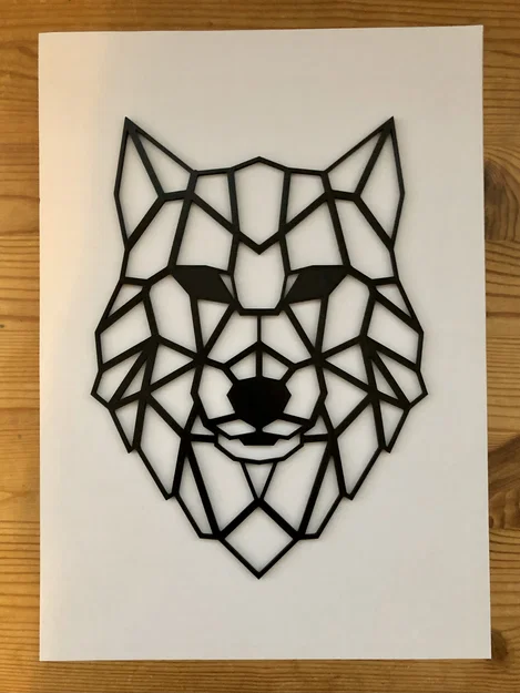 Mẫu tranh treo tường đầu sói phong cách hình học Geometric Wolf - Image 2