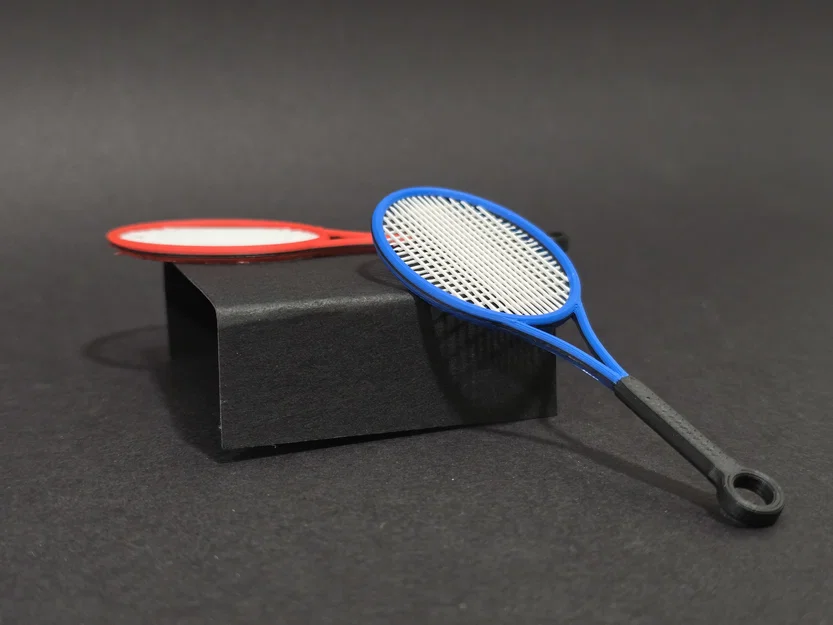 Mô hình vợt tennis 3D đa năng: Móc khóa, khuyên tai, dây chuyền - Image 1