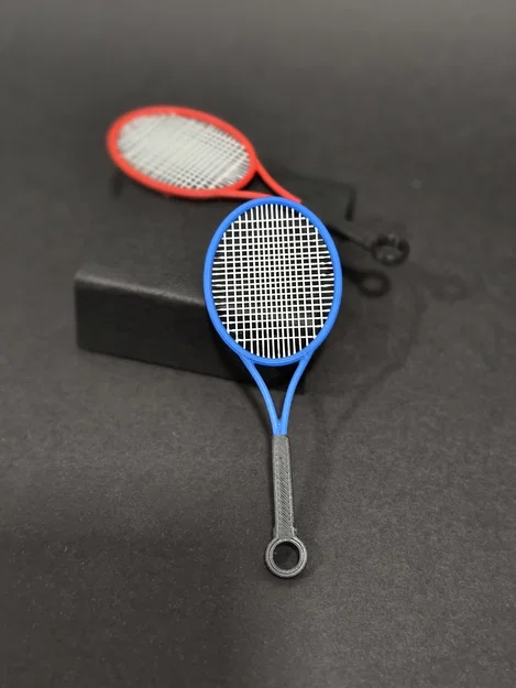 Mô hình vợt tennis 3D đa năng: Móc khóa, khuyên tai, dây chuyền - Image 2