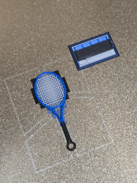 Mô hình vợt tennis 3D đa năng: Móc khóa, khuyên tai, dây chuyền - Image 3