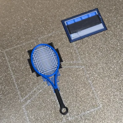 Mô hình vợt tennis 3D đa năng: Móc khóa, khuyên tai, dây chuyền
