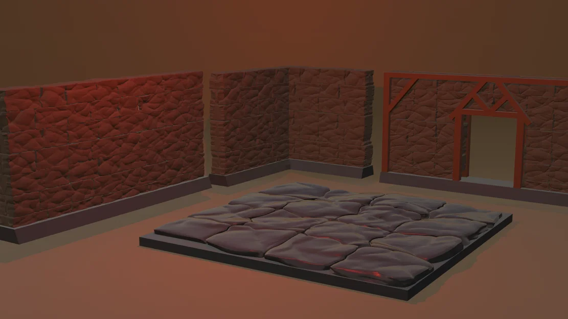 Bộ mô hình tường thành đá giả tưởng cho sa bàn DnD in 3D - Image 1