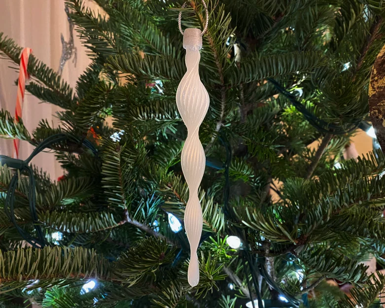Đồ trang trí cây thông Noel hình băng giá xoắn ốc (3D Printable) - Image 1