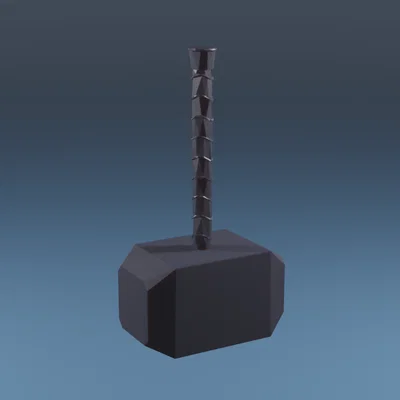 Mjolnir - Low Poly (Búa Thor low poly)