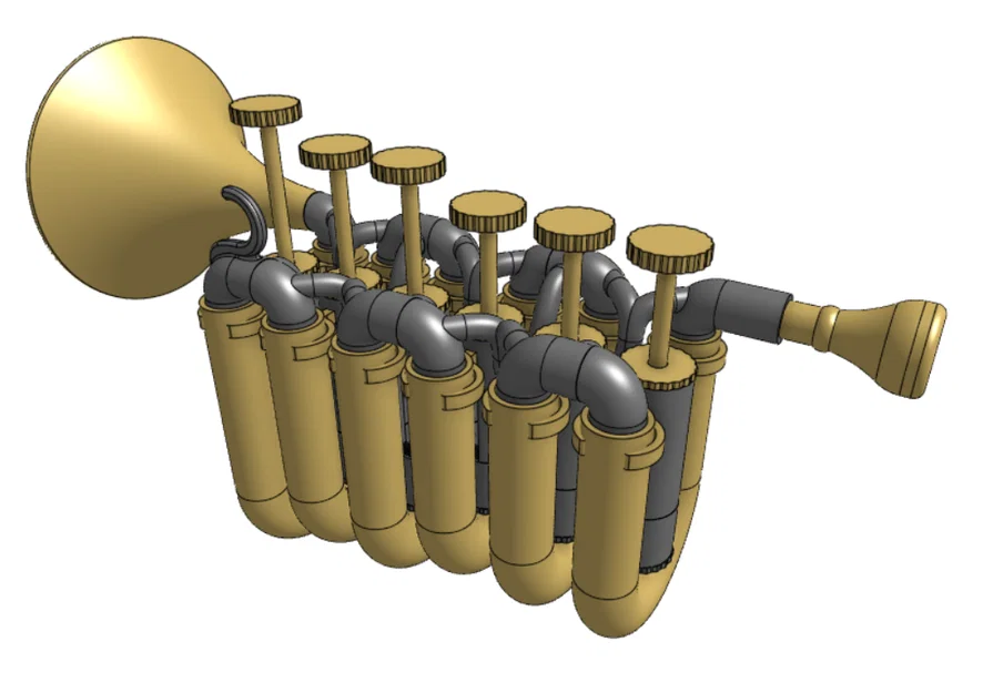 Kèn Trumpet Quá-Phức-Tạp (in 3D 100%) - dự án - Image 5